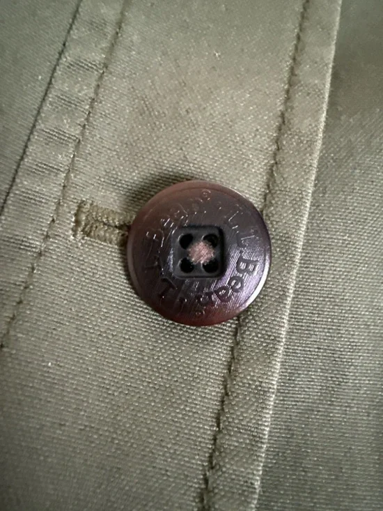 L.L. Bean Vintage Barn Coat Army Green Corduroy Collar Plaid Lined Women’s XL - Picture 7 of 7